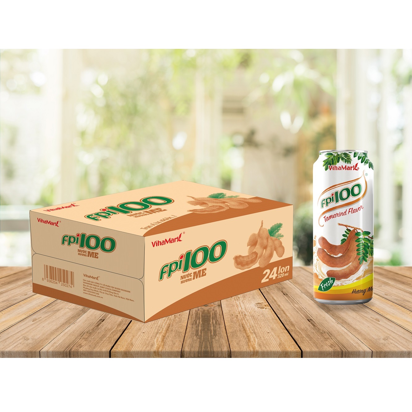 Tamarind Juice Puree Filtered Natural Flavor Fruit & Vegetable Juice FPI100 320 ml Sleek Can (24 Can/Catton)