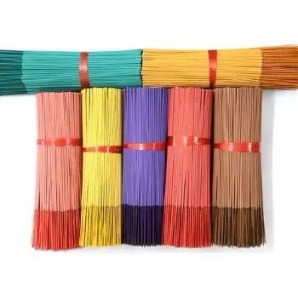 Natural Wood and Bamboo Round Incense Sticks - Sandalwood and Joss Scented Plug Type Incense for Meditation and Spiritual Use