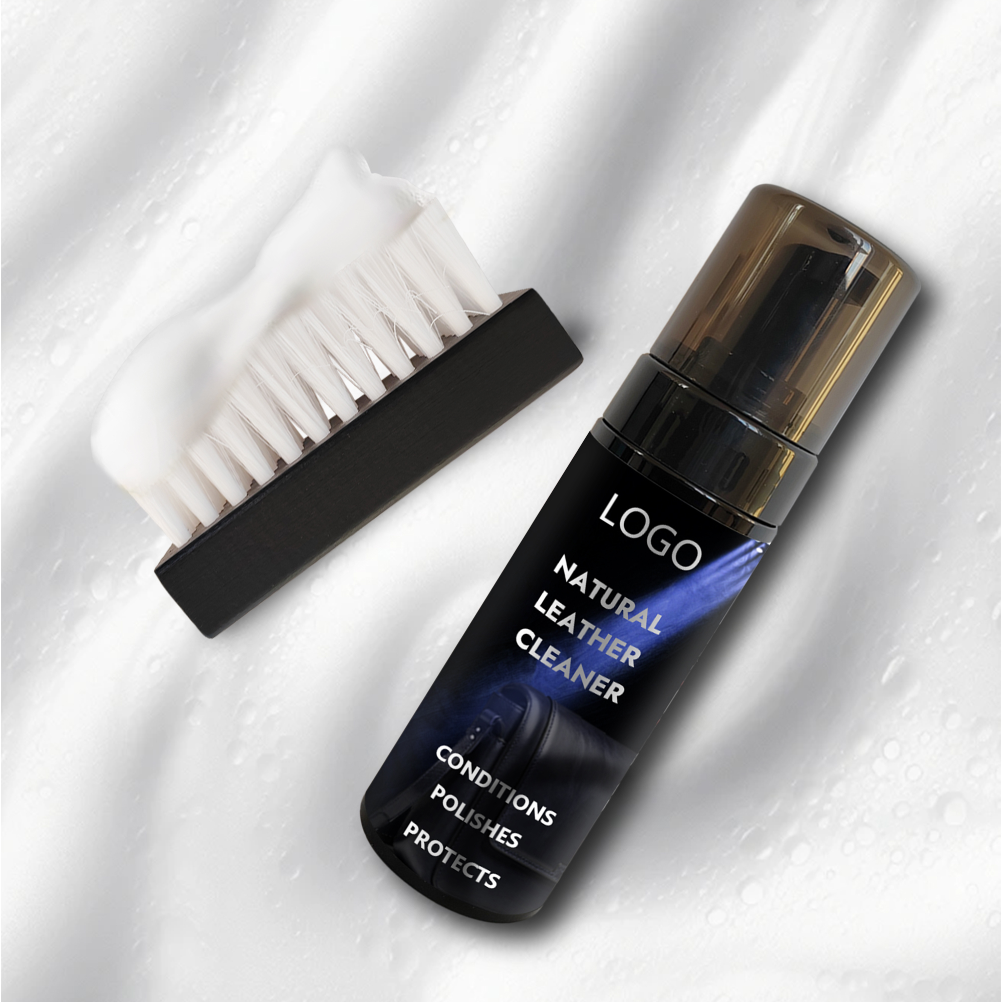 Multi Surface Leather Care Kit Featuring a Foam Cleaner and Conditioner for Deep Cleaning and Polishing Sofas and Bags