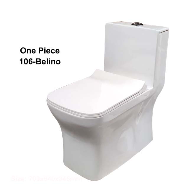 Hot Selling One Piece Belino-106 Bathroom Toilet Seat Sanitaryware White Ceramic Toilet Modern Toilets