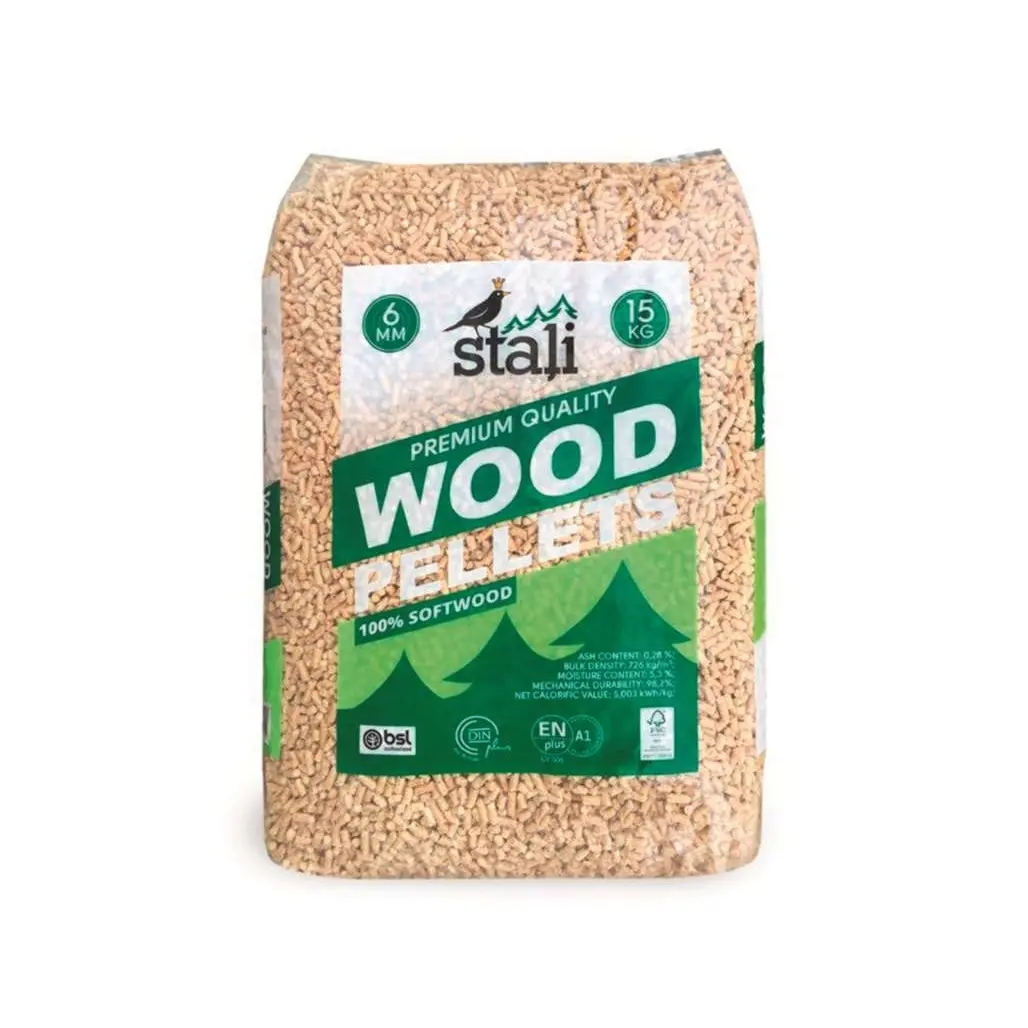 High Quality Bulk Sale Wood Pellets in 15kg Bags EN Plus A1 Pine Wood 6mm ENplus A1 Pine Wood Pellet Cheap Price Fast Shipping