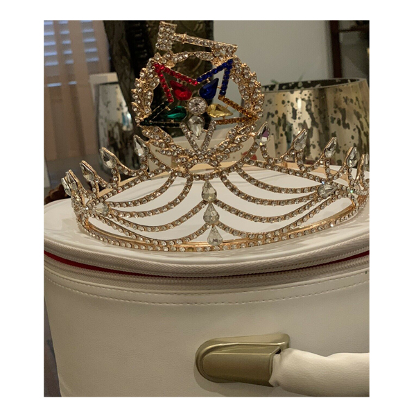Стразы Masonic OES Grand Matron SILVER Masonic OES Worthy Matron Корона O.E.S Регулируемая Корона
