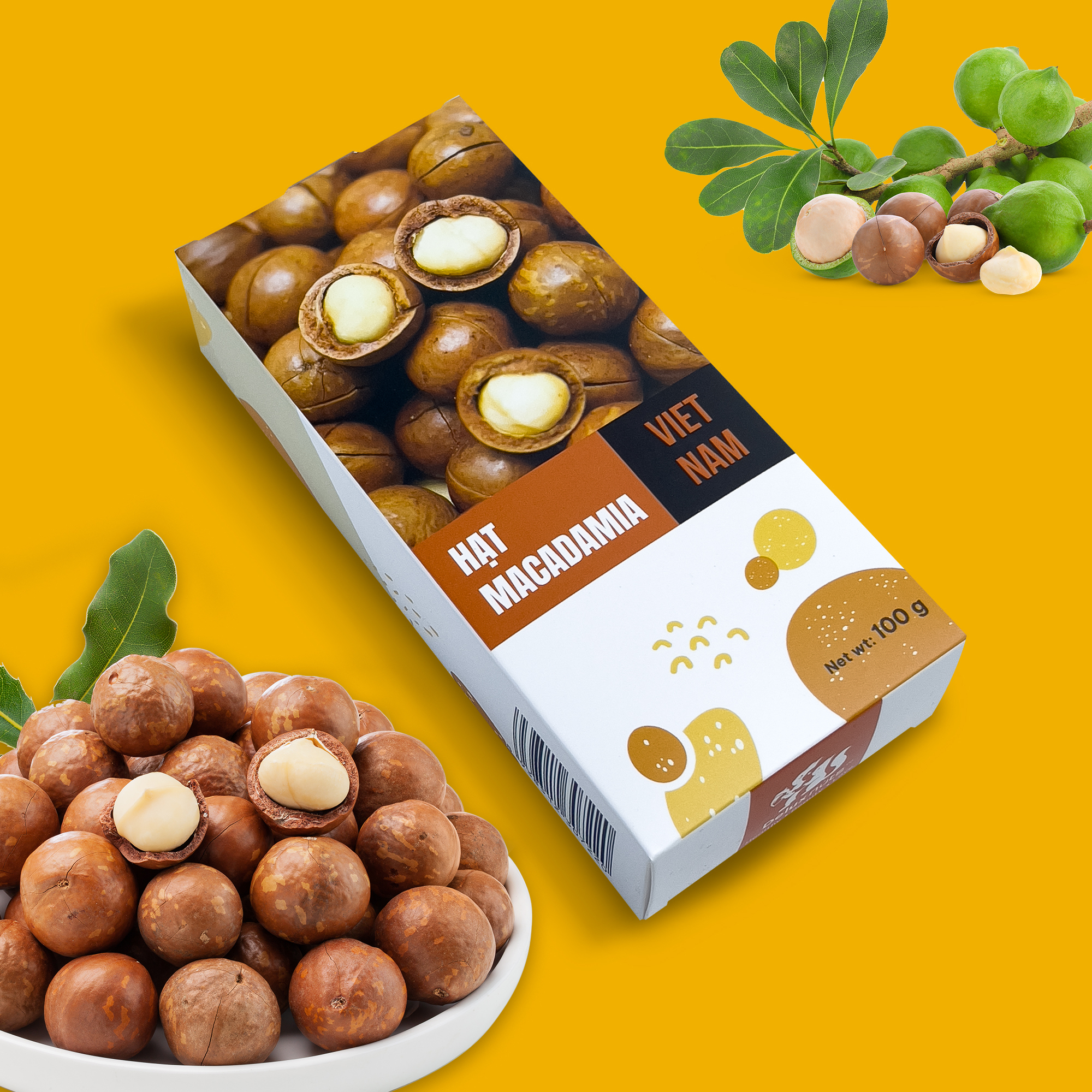 Macadamia 100G Good Choice Low Carb Instant Use Crunchy Small Bag Stir Fried Factory From Vietnam