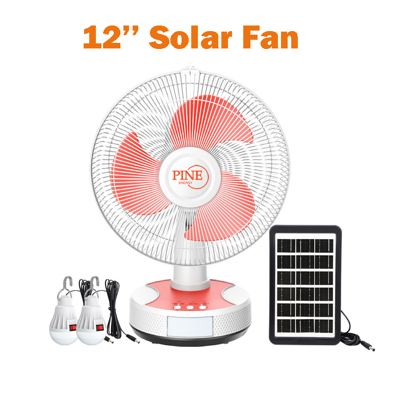 AC/DC 12 inch 16 inch Solar Electric Fan Cooling Rechargeable table fan solar fan with solar panel solar fan with light