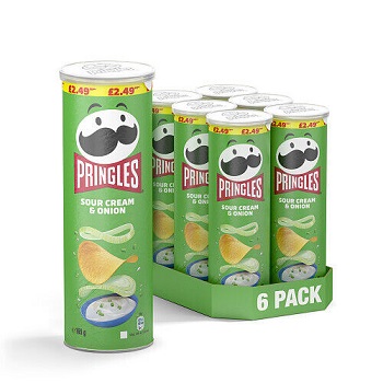 Чипсы Pringle, оригинальные соли, уксус, креветки-S C, картофельные чипсы 165 г (6 шт. в упаковке) **