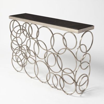 Modern Nickel Rectangular Metal Console Tables Marble Top Industrial Design Style Living Room Bedroom Outdoor Use Home Furniture