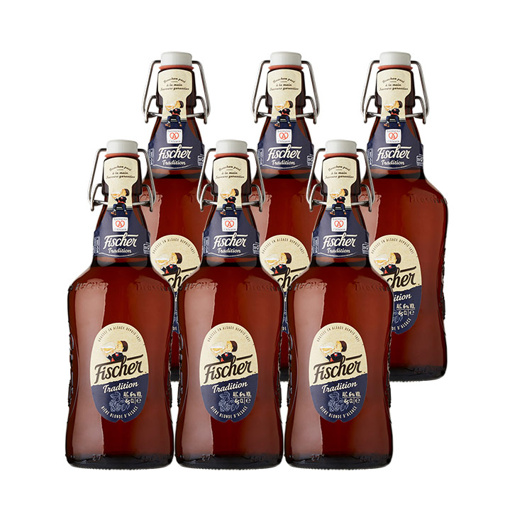 Fischer традиция 650 мл светлого пива-Винтаж Fischer Biere dAlsace коричневое пиво