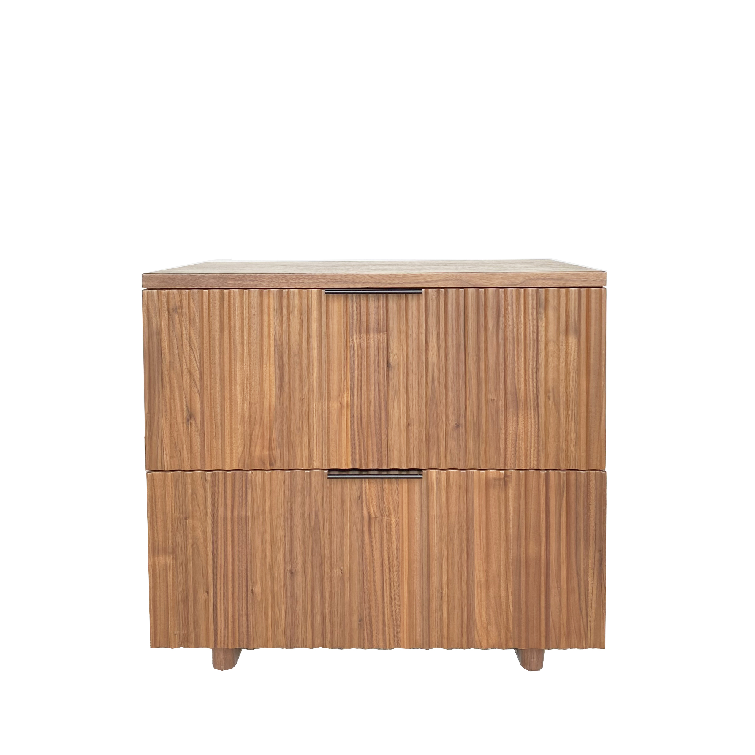 Modern Luxury Two-Drawer Bedside Nightstand ACacia MDF Home Storage Convertible Furniture Apartment Efficient Bedroom Use