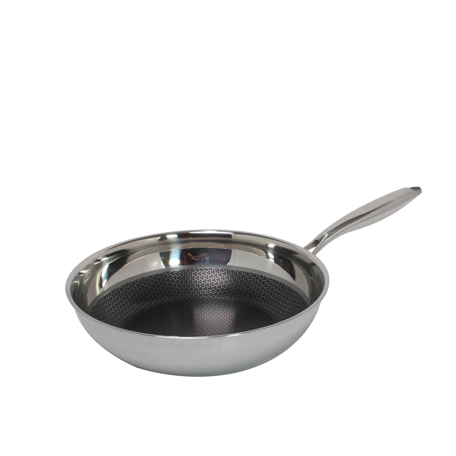 High Quality Composite Steel Three Layer Stainless Steel Fry Pan Non-stick Wok cookware Set