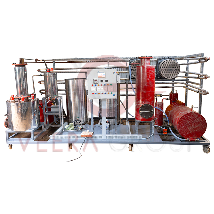 The best-selling Veera MD200C molecular distillation machine is used to make diesel from spent fuel.