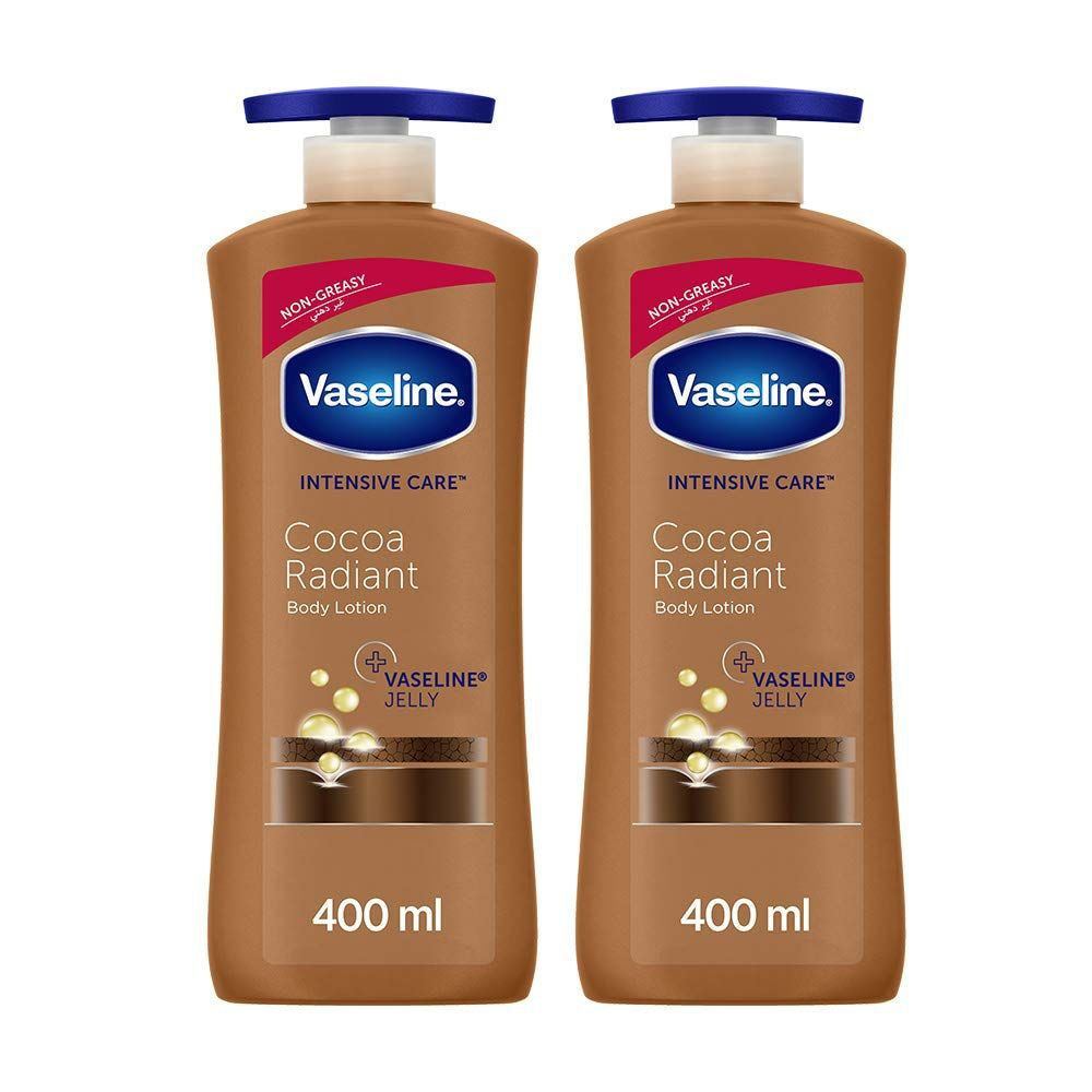 Vaseline Cocoa Radiant Body Lotion, 400 ml, Pack of 2 Pcs