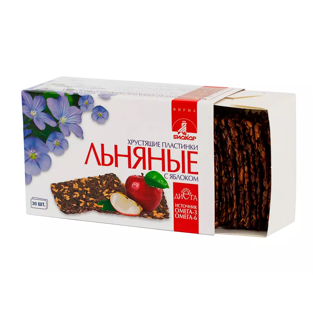 Закуска без сахара для улучшения пищеварения, 105 г, от источника Omega-3, хрустящие закуски из льняных семян с яблоком для еды