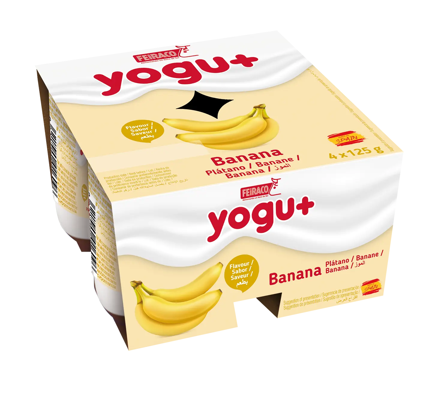 YOGHURT FEIRACO 4X125 GR BANANA FLAVOUR