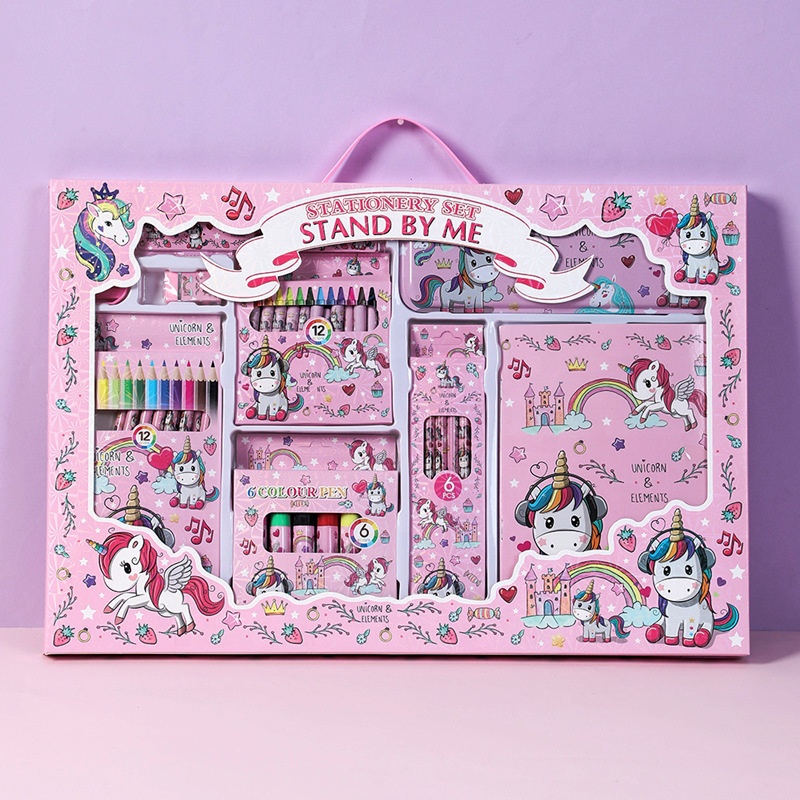Creative cartoon unicorn kids gifts boys and girls back to school stationery set