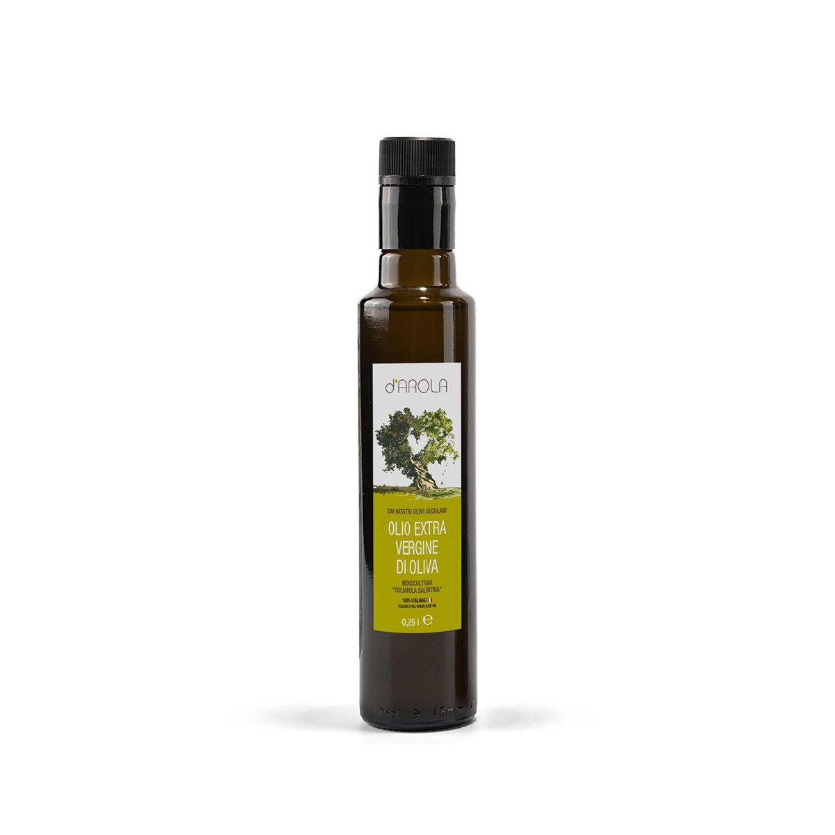 D'arola 100% оливковое масло высшего качества. Итальянское оливковое масло от деревьев ультрацентуры-бутылка Salento Apulia 250 мл