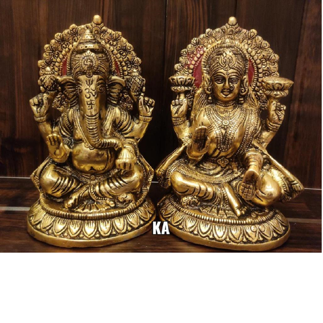 custom made bronze statues with indian god and goddess themes , ganesh and lakshmi themes ideal for resale by home stores