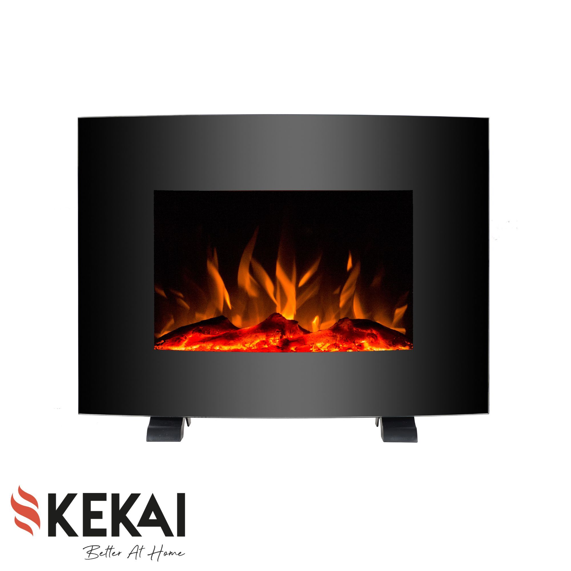 Decorative Electric Wall Fireplace Flame Effect and Heater Curved With Legs Iowa | Heating Products | Home Furniture From Spain