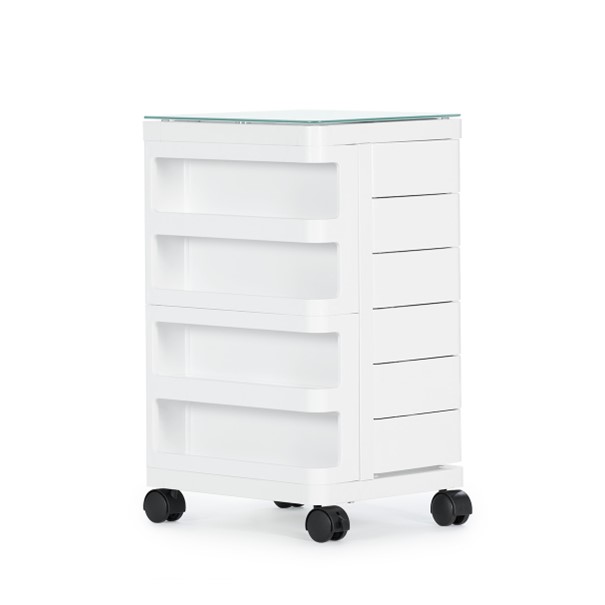 Тележка для мобильных тележек HEXA Glass Top с 6 ящиками