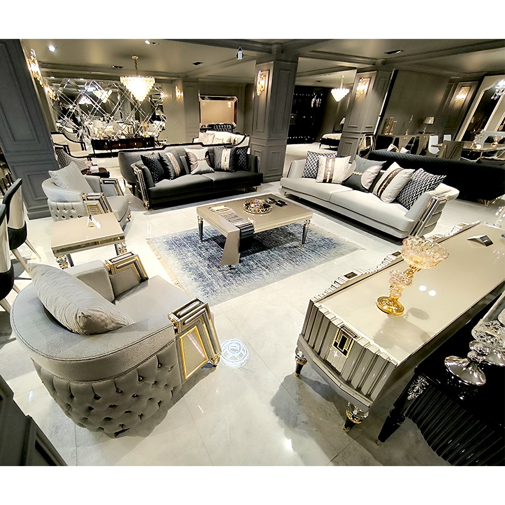 Italian Style Curve Sofa Set Curved Coach European Modern European Living Room Furniture Quality Purple Fabric Turkish Furniture