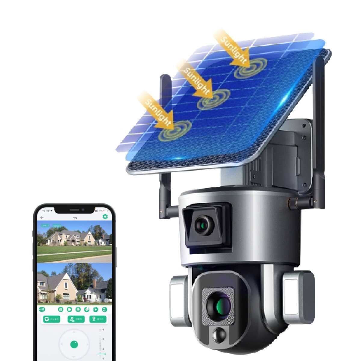 Беспроводная наружная Солнечная камера видеонаблюдения, 4 МП, 4G, 4K, HD, 10-кратный зум, 8 МП