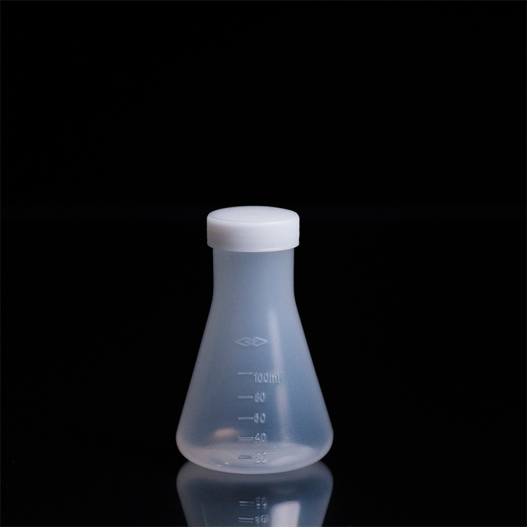 Колба Erlenmeyer пластиковая с крышкой, 50 мл, 100 мл, 250 мл, 500 мл, 1000 мл