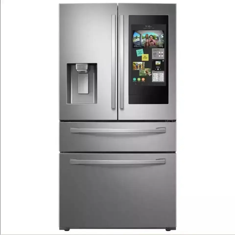New HOT Smart 28 cu. ft. 4-Door French Door Refrigerator with 21.5" Touch Screen Family Hub in Stainless Steel