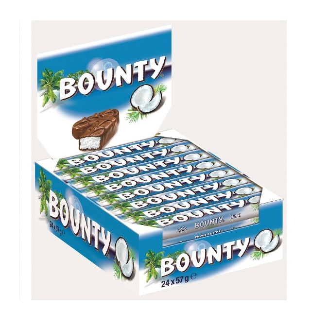 Bounty Chocolate 57GR x 24 штуки x Box-шоколадная тарелка с кокосом-оптовая продажа закусок