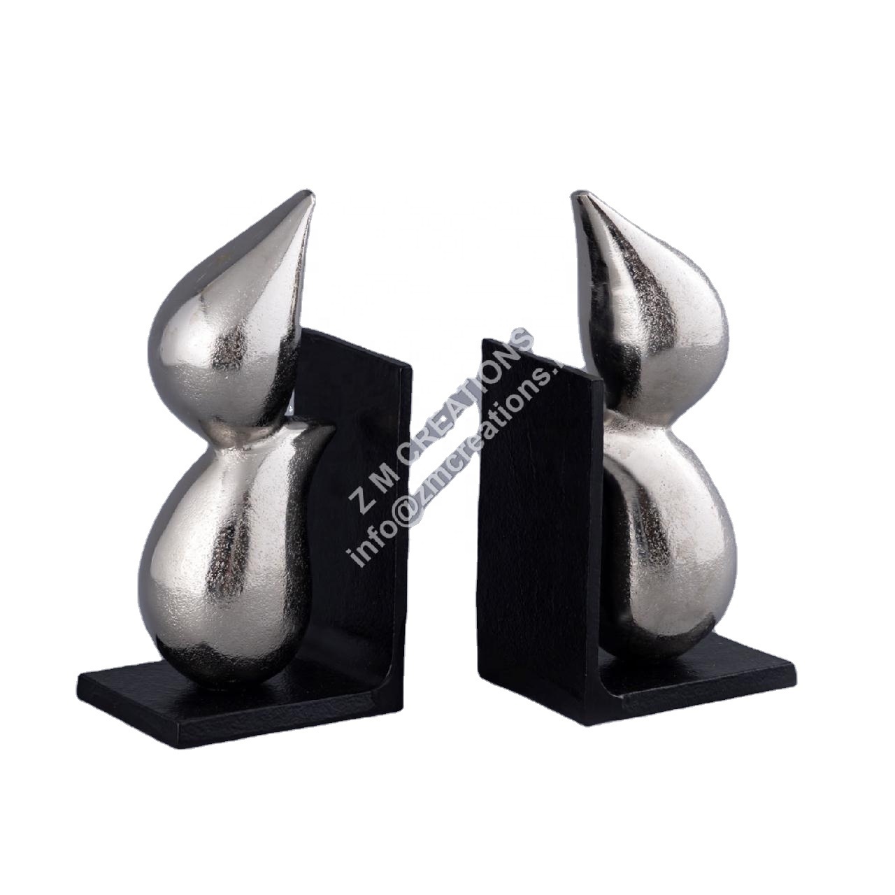 Premium Modern Home Decorative Bookend Shelves Metal Book Stopper Bookends for Heavy Books Bookshelf Holder for Home Office