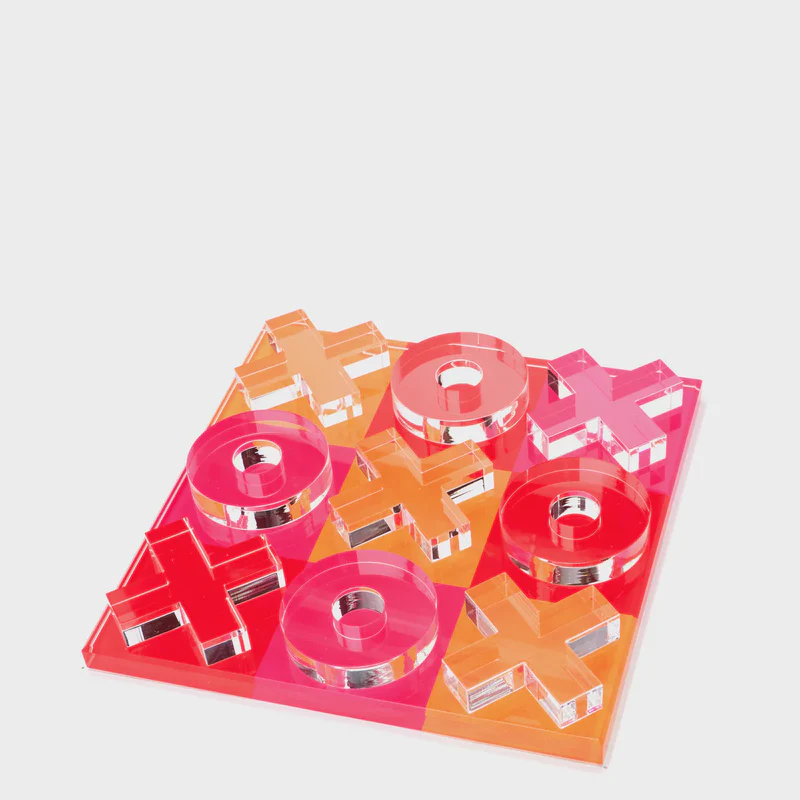 Colorful Acrylic X and O Game Set Factory Hot Sell Luxury Acrylic Lucite Tic Tac Toe Game Customized Crafts Best Selling