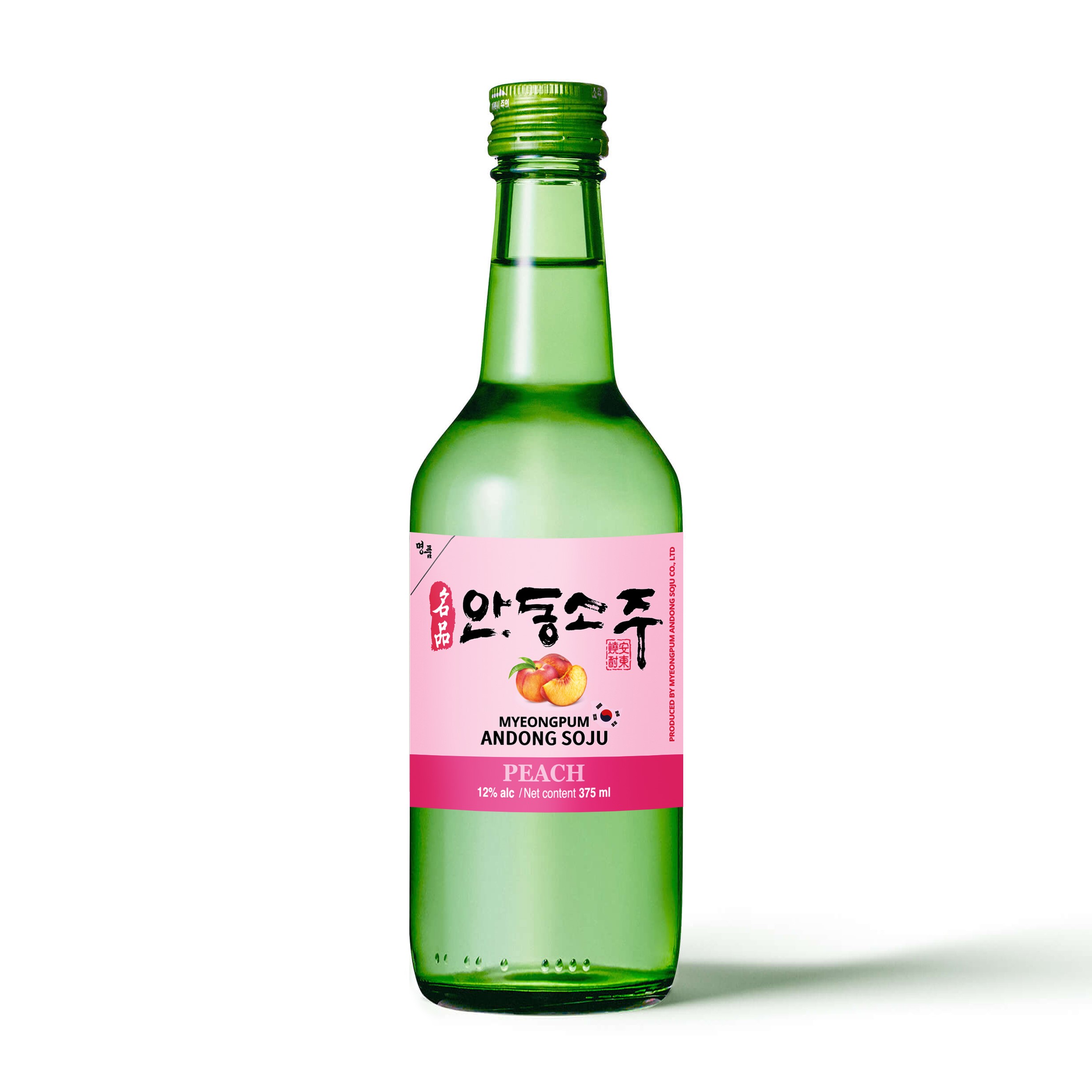 MYEONGPUM ANDONG SOJU вкусная корейская традиционная бутылка SOJU 375 мл 1 фруктовый 12%-персиковый спиртовой ликер