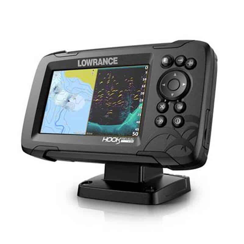 Бестселлер Lowrance Hook раскрыть весеннего сезона 5 дюймов эхолоты с преобразователем и C-MAP поджатые параметры карты