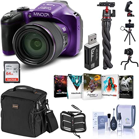 Цифровая камера Minolta M35Z 20MP 1080p HD Bridge с 35x оптическим зумом черный-комплект с корпусом для камеры 16 Гб