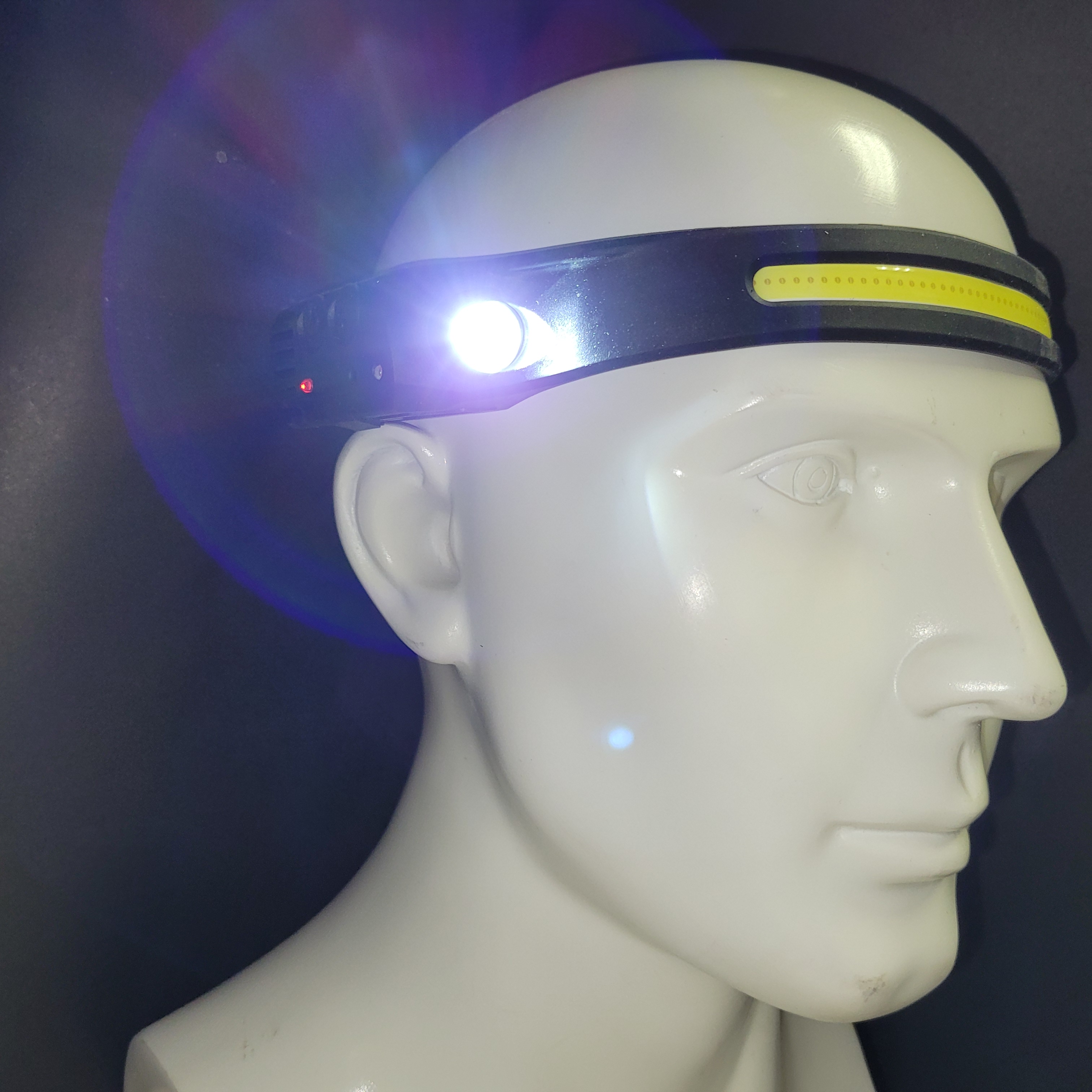 Rechargeable LED 350 Lumens COB 210 Degree Wide Beam Headlight Motion Sensor Lightweight Head Lamp work light