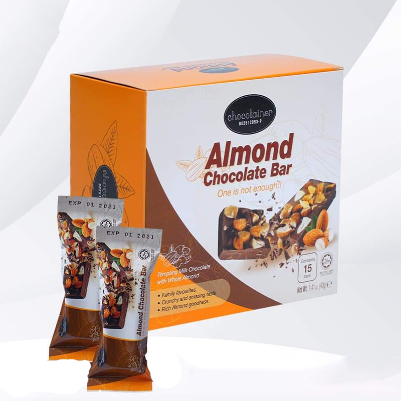 Chocotainer Almond Chocolate Energy Bar No Sugar Halal Diet Snack Healthy Snacks Chocolate Almond Rice Cereal Meal Replacement
