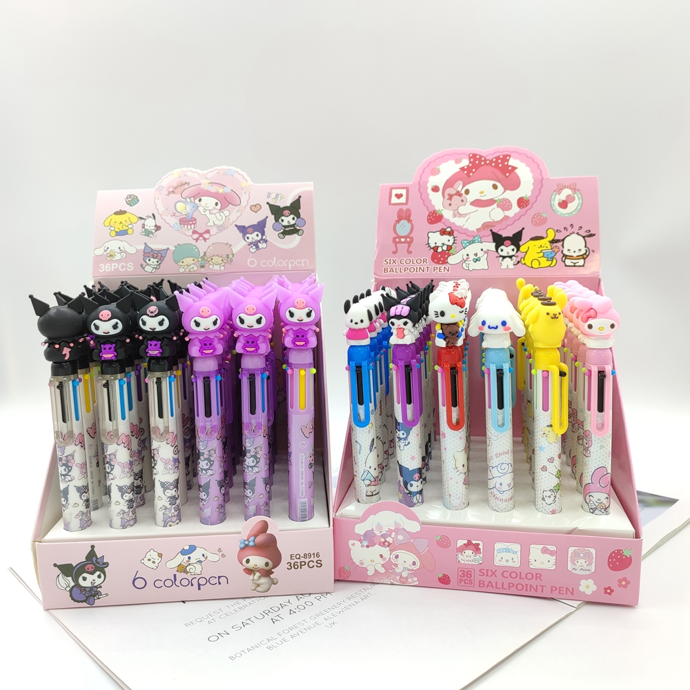 Оптовая Продажа школьные канцелярские принадлежности 36 шт. Kawaii Sanrio 0,5 мм нейтральная ручка аниме Мелодия ручка Kuromi