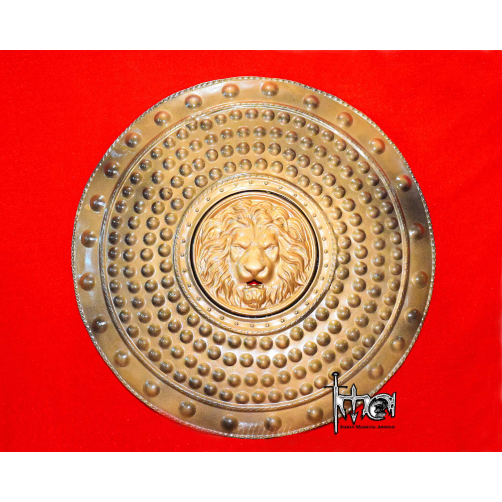 Medieval Round Viking Shield with Steel Fitting Soldier Warrior Costume Battle Ready Cosplay Shield