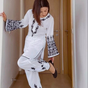 Plazo and short kurta set 3pcs kurta plazo set long ladies kurtis for women in india ethnic indian women's clothing