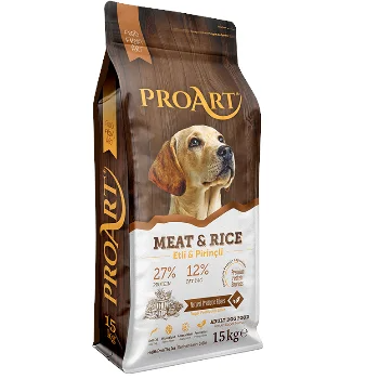 ProArt Meat & Rice Adult Dog Food 15Kg Premium For Promoting Good Digestion And Maintaining A Healthy Weight