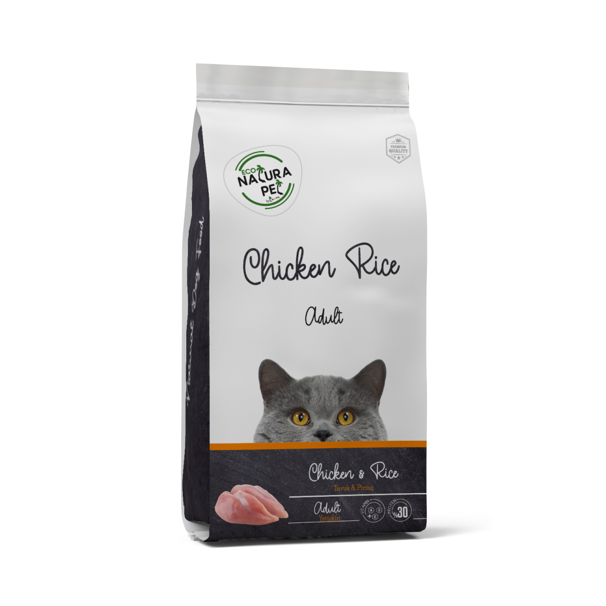 Eco Natura Pet Healthy Adult Cat Food 15 Kg Chicken & Rice Formula Minimum Order 10 Kg for Birds