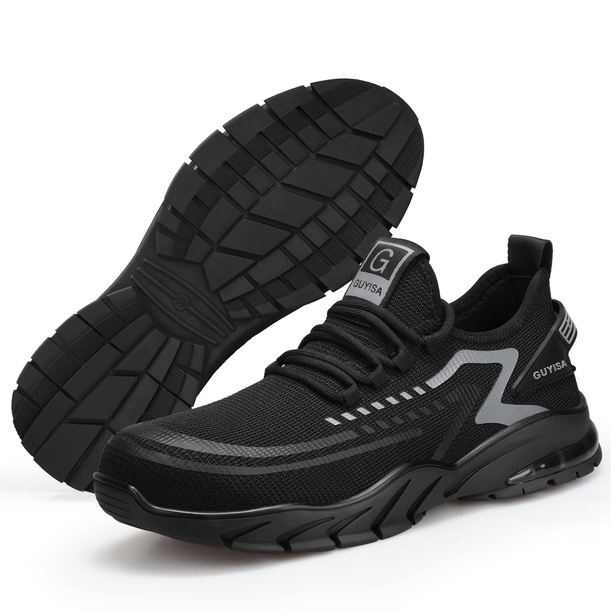 GUYISA flying knit steel toe safety shoes for women foot protection Anti-slip, anti-puncture, anti-smash safty shoes work