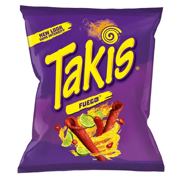 Takis Hot Chili Pepper and Lime Tortilla Chips Individual Packaged Snacks