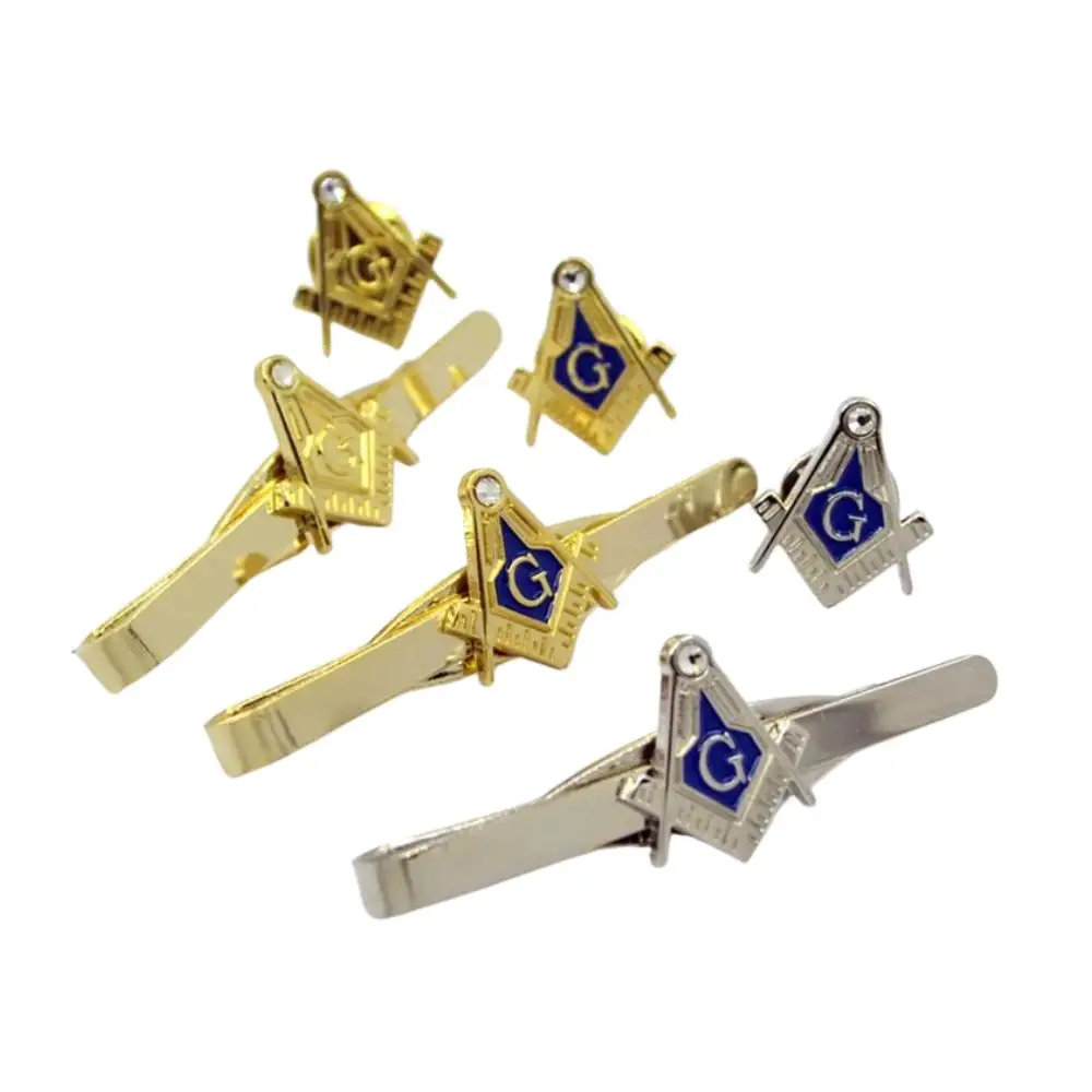 wholesale custom metal soft enamel club emblem masonic tie bar