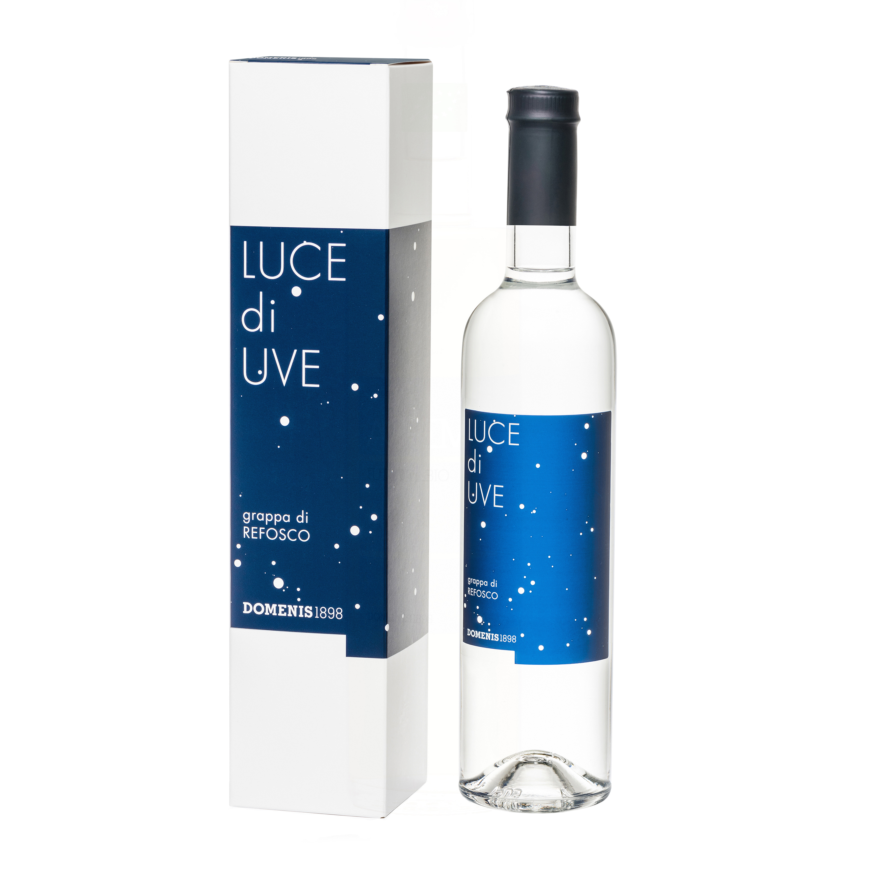 Итальянская Grappa премиум-класса со средним содержанием спирта, люсс удержанный в стеклянной бутылке 50 сл