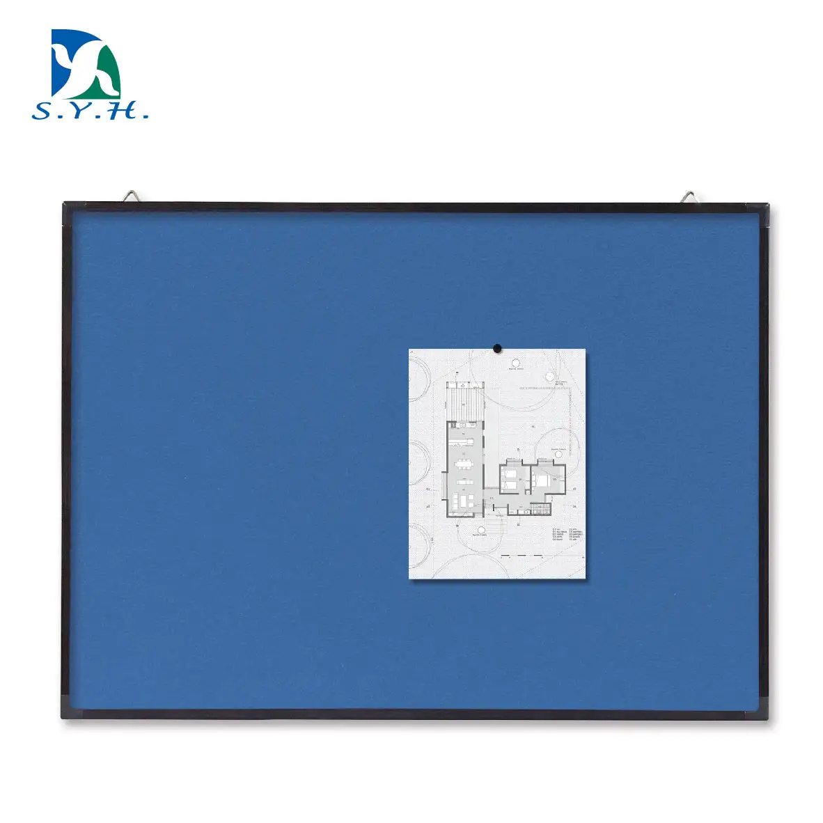 Exquisite blue felt fabric bulletin memo board for home or office