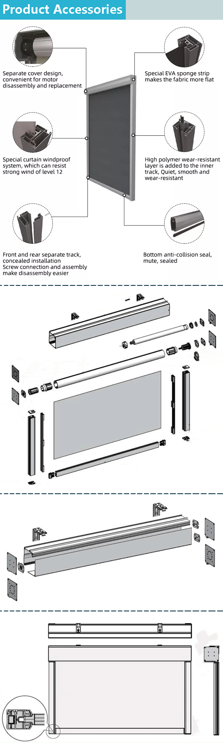 Outdoor Project office sahdes window blackout double roller curtains and blinds