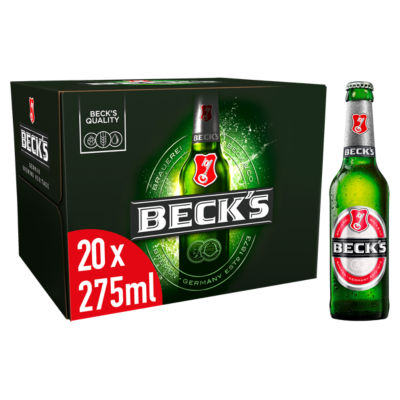 BECKS пиво, 5% алкоголь и безалкогольные 0.3% пивные бутылки 330 мл.