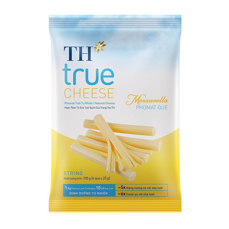 String Cheese TH True CHEESE Mozzarella (4 sticks x 25g) Natural Semi-soft Texture Stick Fresh Unripened Cheese