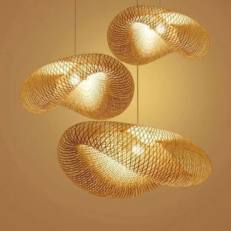 Lampshade frames wholesale product bamboo handmade vietnam rattan lamp shades covers hanging living room decor pendant light