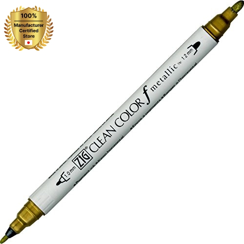 [KURETAKE] Kuretake Zig Twin Tip маркер чистый цвет F металлик, золото (TCS-8000-101) (5 шт.) Канцелярские Подарочные чернила для авторучки