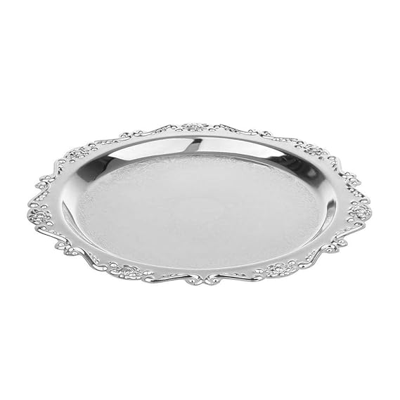 Metal Plate Dinner Plate Set Round Dinner Dish Tray Gold Stainless Steel Camping Gold Silver Polished 1 Ton Flat And Flat